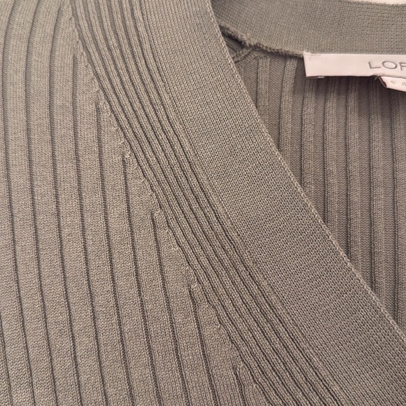 LOFT green ribbed long sleeve button up shirt - Picture 5 of 5